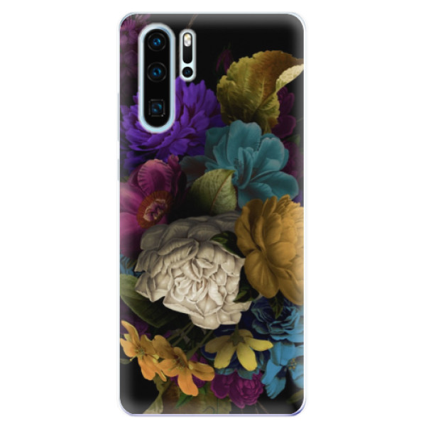 Silikonové odolné pouzdro iSaprio Temné Květy na mobil Huawei P30 Pro (Silikonový odolný kryt, obal, pouzdro iSaprio Temné Květy na mobilní telefon Huawei P30 Pro)