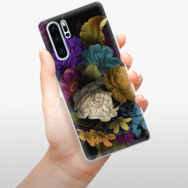 Silikonové pouzdro iSaprio - Huawei P30 Pro - Temné Květy