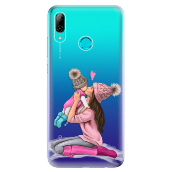 Odolné silikonové pouzdro iSaprio - Kissing Mom - Brunette and Girl - Huawei P Smart 2019