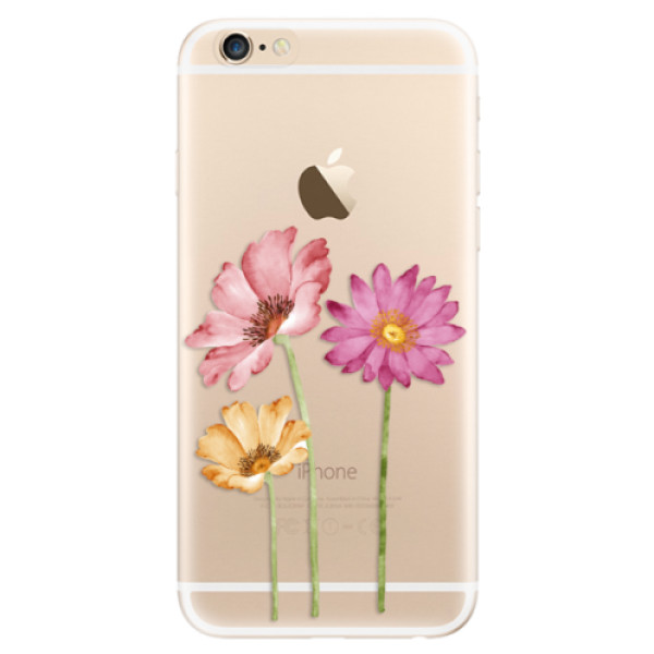 Silikonové odolné pouzdro iSaprio Three Flowers na mobil Apple iPhone 6 / Apple iPhone 6S (Silikonový odolný kryt, obal, pouzdro iSaprio Three Flowers na mobil Apple iPhone 6 / Apple iPhone 6S)