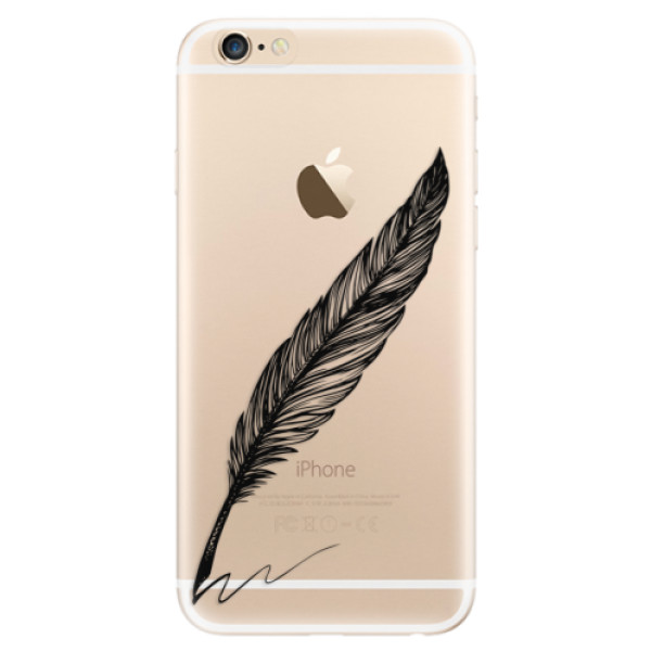 Odolné silikonové pouzdro iSaprio - Writing By Feather - black - iPhone 6/6S