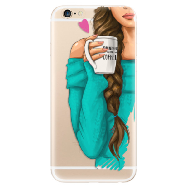 Silikonové odolné pouzdro iSaprio My Coffee and Brunette Girl na mobil Apple iPhone 6 / Apple iPhone 6S (Silikonový odolný kryt, obal, pouzdro iSaprio My Coffee and Brunette Girl na mobil Apple iPhone 6 / Apple iPhone 6S)