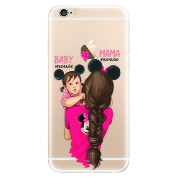 Odolné silikonové pouzdro iSaprio - Mama Mouse Brunette and Girl - iPhone 6/6S