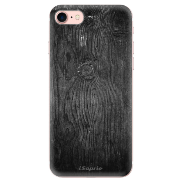 Silikonové odolné pouzdro iSaprio Black Wood 13 na mobil Apple iPhone 7 (Silikonový odolný kryt, obal, pouzdro iSaprio Black Wood 13 na mobil Apple iPhone 7)