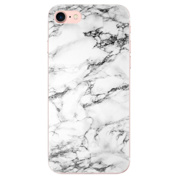 Silikonové odolné pouzdro iSaprio White Marble 01 na mobil Apple iPhone 7 (Silikonový odolný kryt, obal, pouzdro iSaprio White Marble 01 na mobil Apple iPhone 7)