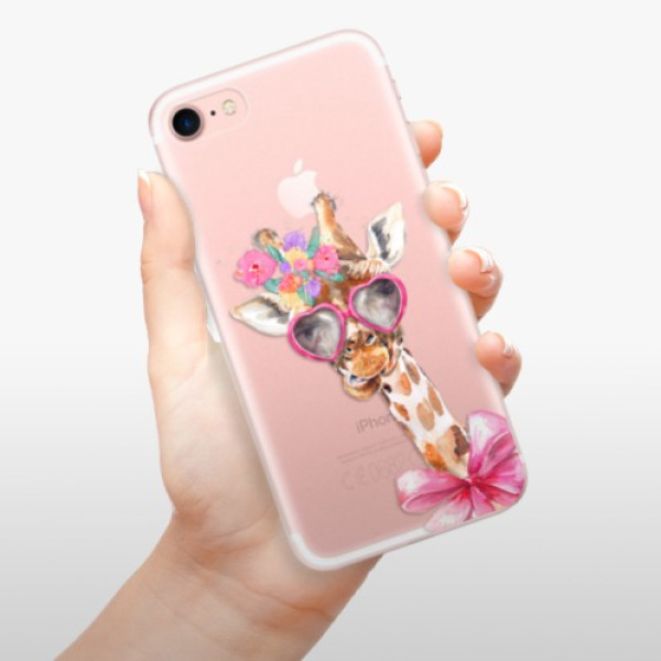 Silikonové pouzdro iSaprio - Apple iPhone 7 - Lady Giraffe