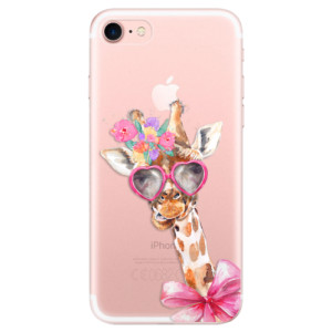Silikonové pouzdro iSaprio - Apple iPhone 7 - Lady Giraffe