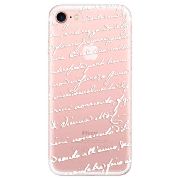 Odolné silikonové pouzdro iSaprio - Handwriting 01 - white - iPhone 7