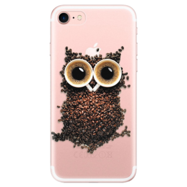 Silikonové odolné pouzdro iSaprio Owl And Coffee na mobil Apple iPhone 7 (Silikonový odolný kryt, obal, pouzdro iSaprio Owl And Coffee na mobil Apple iPhone 7)
