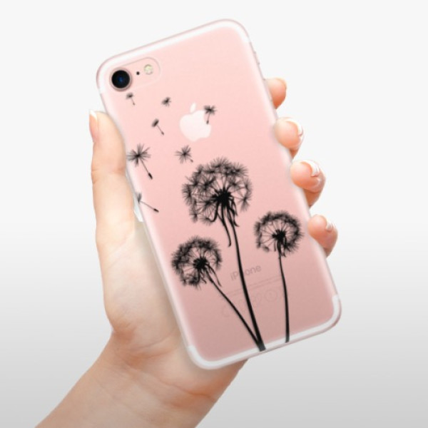 Silikonové pouzdro iSaprio - Apple iPhone 7 - Three Dandelions black