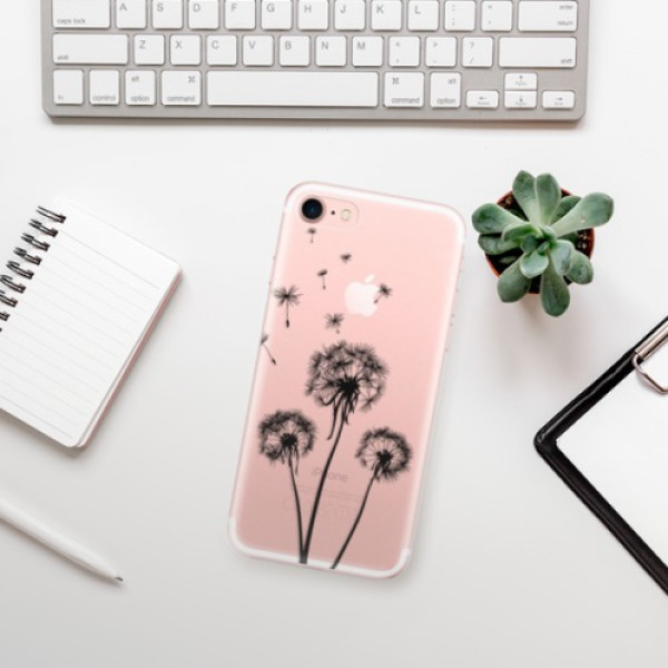 Silikonové pouzdro iSaprio - Apple iPhone 7 - Three Dandelions black