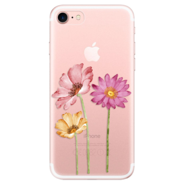 Silikonové odolné pouzdro iSaprio Three Flowers na mobil Apple iPhone 7 (Silikonový odolný kryt, obal, pouzdro iSaprio Three Flowers na mobil Apple iPhone 7)
