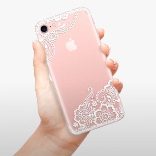 Silikonové pouzdro iSaprio - Apple iPhone 7 - White Lace 02