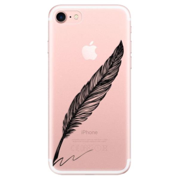 Silikonové odolné pouzdro iSaprio Writing By Feather black na mobil Apple iPhone 7 (Silikonový odolný kryt, obal, pouzdro iSaprio Writing By Feather black na mobil Apple iPhone 7)