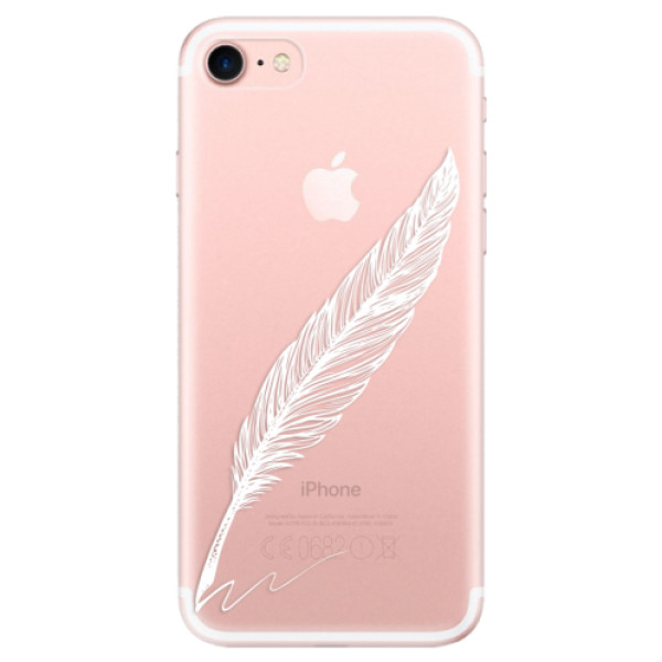 Silikonové odolné pouzdro iSaprio Writing By Feather white na mobil Apple iPhone 7 (Silikonový odolný kryt, obal, pouzdro iSaprio Writing By Feather white na mobil Apple iPhone 7)