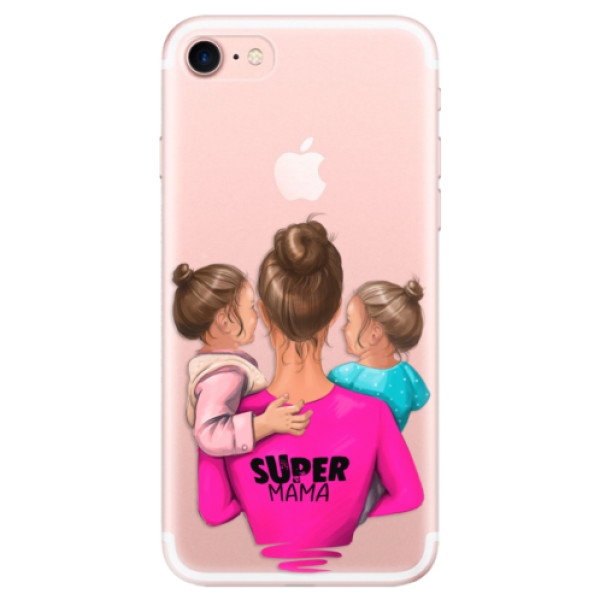 Silikonové odolné pouzdro iSaprio Super Mama & Two Girls na mobil Apple iPhone 7 (Silikonový odolný kryt, obal, pouzdro iSaprio Super Mama & Two Girls na mobil Apple iPhone 7)