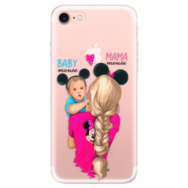 Odolné silikonové pouzdro iSaprio - Mama Mouse Blonde and Boy - iPhone 7