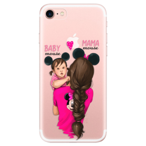 Silikonové odolné pouzdro iSaprio Mama Mouse Brunette and Girl na mobil Apple iPhone 7 (Silikonový odolný kryt, obal, pouzdro iSaprio Mama Mouse Brunette and Girl na mobil Apple iPhone 7)