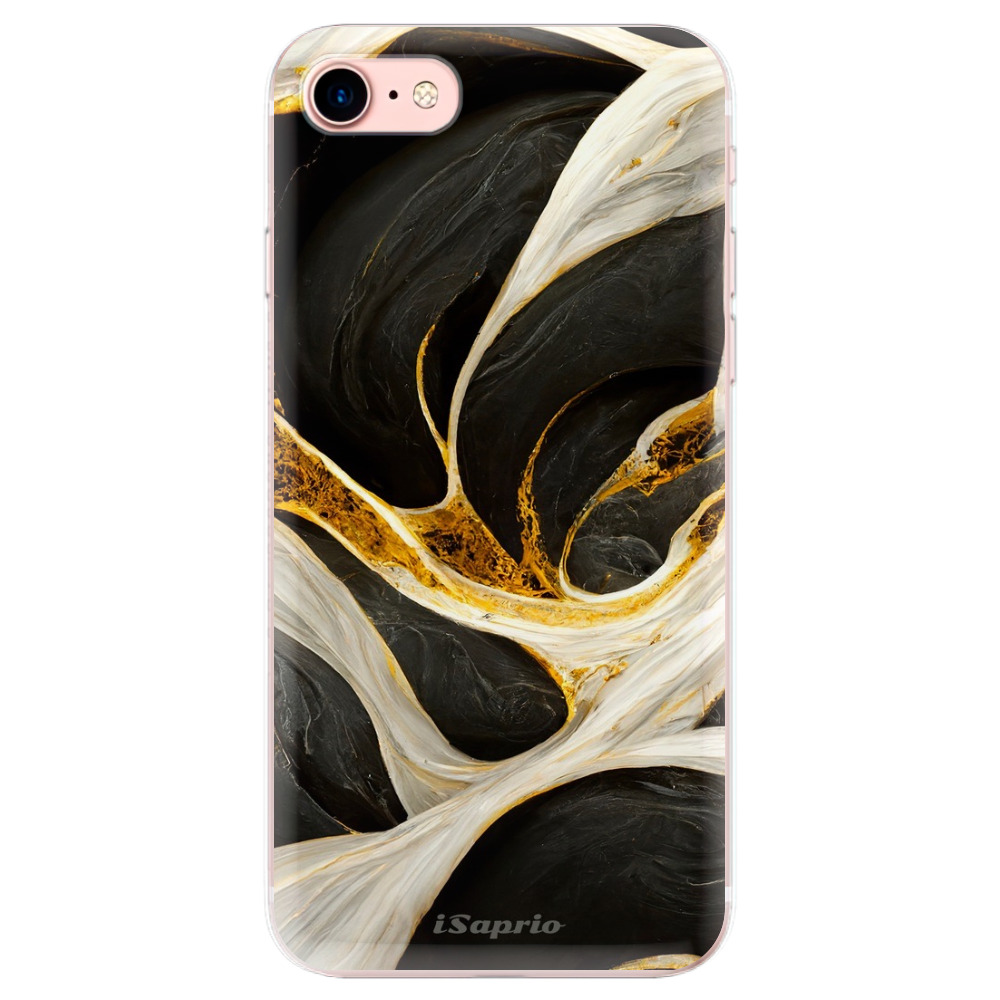 Odolné silikonové pouzdro iSaprio - Black and Gold - iPhone 7
