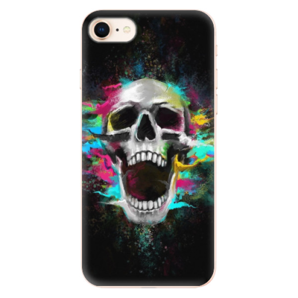 Silikonové odolné pouzdro iSaprio Skull in Colors na mobil Apple iPhone 8 (Silikonový odolný kryt, obal, pouzdro iSaprio Skull in Colors na mobil Apple iPhone 8)