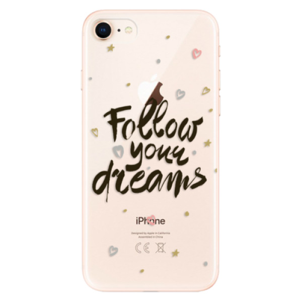 Odolné silikonové pouzdro iSaprio - Follow Your Dreams - black - iPhone 8