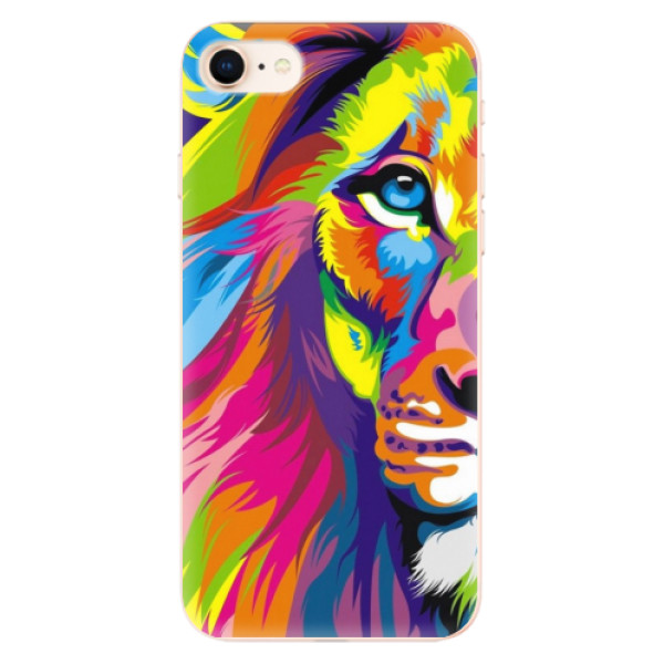 Silikonové odolné pouzdro iSaprio Rainbow Lion na mobil Apple iPhone 8 (Silikonový odolný kryt, obal, pouzdro iSaprio Rainbow Lion na mobil Apple iPhone 8)