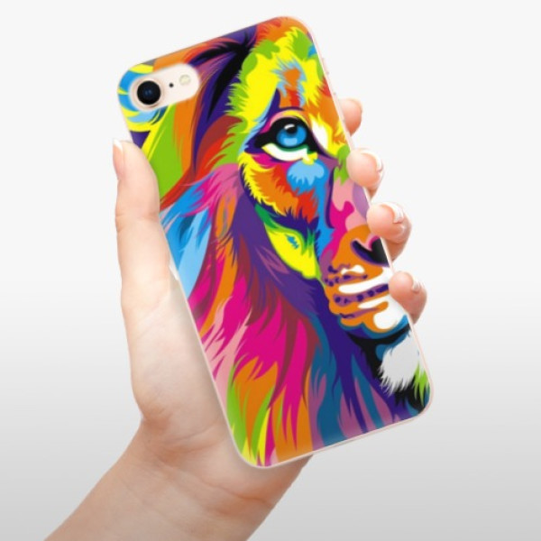 Silikonové pouzdro iSaprio - Apple iPhone 8 - Rainbow Lion