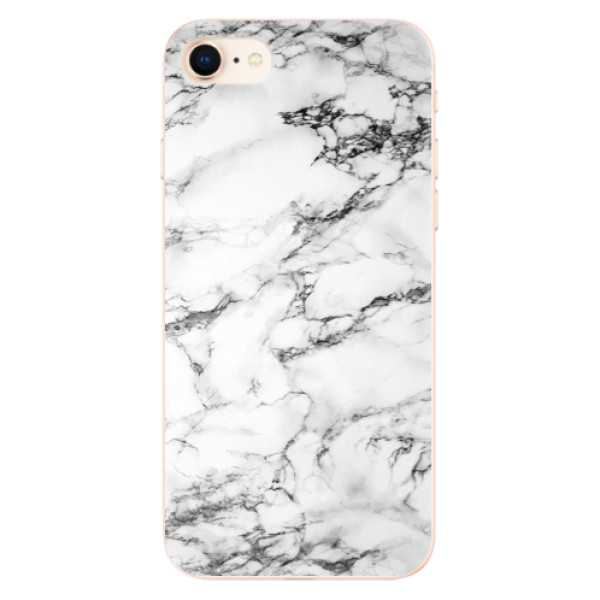 Silikonové odolné pouzdro iSaprio White Marble 01 na mobil Apple iPhone 8 (Silikonový odolný kryt, obal, pouzdro iSaprio White Marble 01 na mobil Apple iPhone 8)