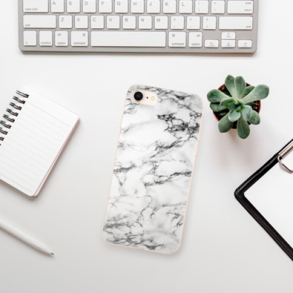 Silikonové pouzdro iSaprio - Apple iPhone 8 - White Marble 01