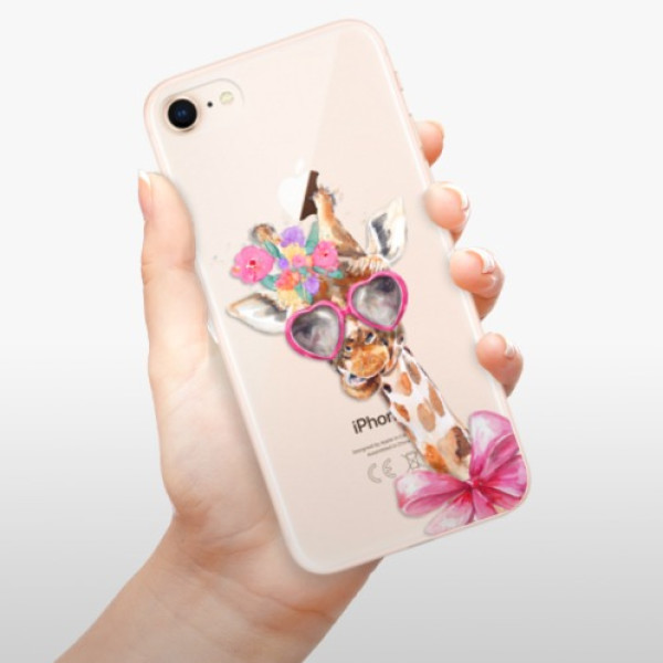Silikonové pouzdro iSaprio - Apple iPhone 8 - Lady Giraffe
