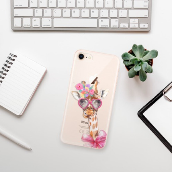 Silikonové pouzdro iSaprio - Apple iPhone 8 - Lady Giraffe