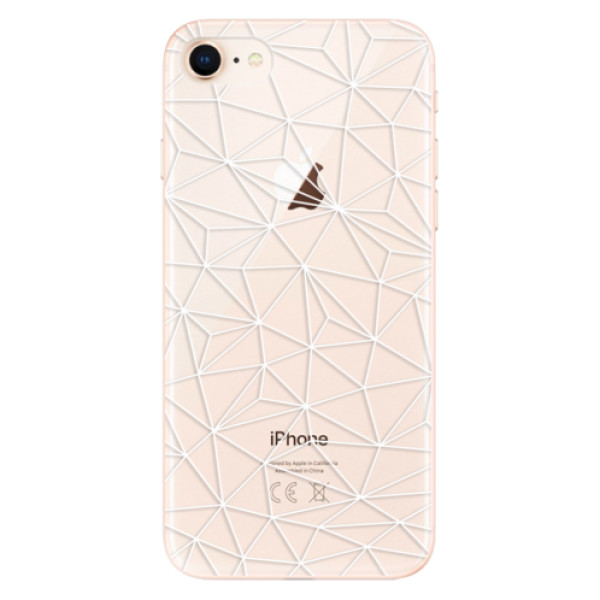 Silikonové odolné pouzdro iSaprio Abstract Triangles 03 white na mobil Apple iPhone 8 (Silikonový odolný kryt, obal, pouzdro iSaprio Abstract Triangles 03 white na mobil Apple iPhone 8)