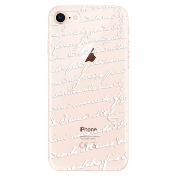 Odolné silikonové pouzdro iSaprio - Handwriting 01 - white - iPhone 8