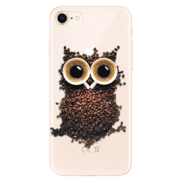 Silikonové odolné pouzdro iSaprio Owl And Coffee na mobil Apple iPhone 8 (Silikonový odolný kryt, obal, pouzdro iSaprio Owl And Coffee na mobil Apple iPhone 8)