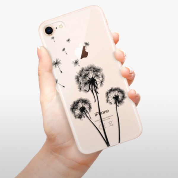 Silikonové pouzdro iSaprio - Apple iPhone 8 - Three Dandelions black