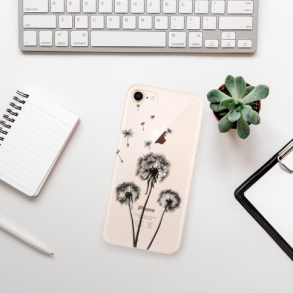 Silikonové pouzdro iSaprio - Apple iPhone 8 - Three Dandelions black