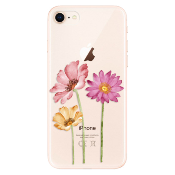 Silikonové odolné pouzdro iSaprio Three Flowers na mobil Apple iPhone 8 (Silikonový odolný kryt, obal, pouzdro iSaprio Three Flowers na mobil Apple iPhone 8)
