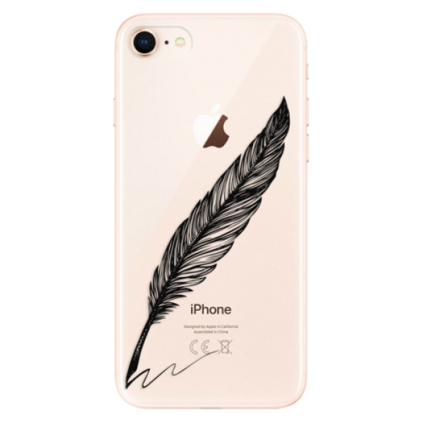 Odolné silikonové pouzdro iSaprio - Writing By Feather - black - iPhone 8