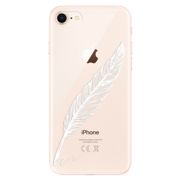 Odolné silikonové pouzdro iSaprio - Writing By Feather - white - iPhone 8