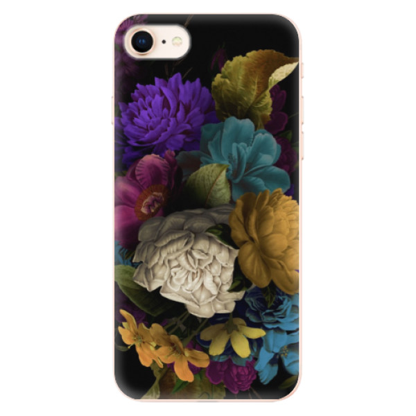 Silikonové odolné pouzdro iSaprio Dark Flowers na mobil Apple iPhone 8 (Silikonový odolný kryt, obal, pouzdro iSaprio Dark Flowers na mobil Apple iPhone 8)