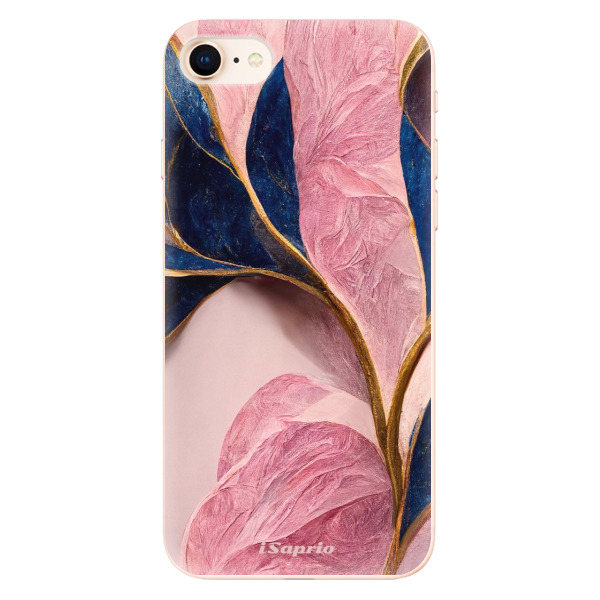 Odolné silikonové pouzdro iSaprio - Pink Blue Leaves - iPhone 8