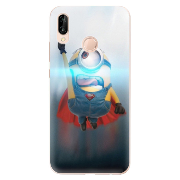 Silikonové odolné pouzdro iSaprio Mimons Superman 02 na mobil Huawei P20 Lite (Silikonový odolný kryt, obal, pouzdro iSaprio Mimons Superman 02 na mobil Huawei P20 Lite)