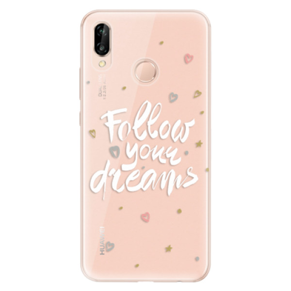 Silikonové odolné pouzdro iSaprio Follow Your Dreams white na mobil Huawei P20 Lite (Silikonový odolný kryt, obal, pouzdro iSaprio Follow Your Dreams white na mobil Huawei P20 Lite)