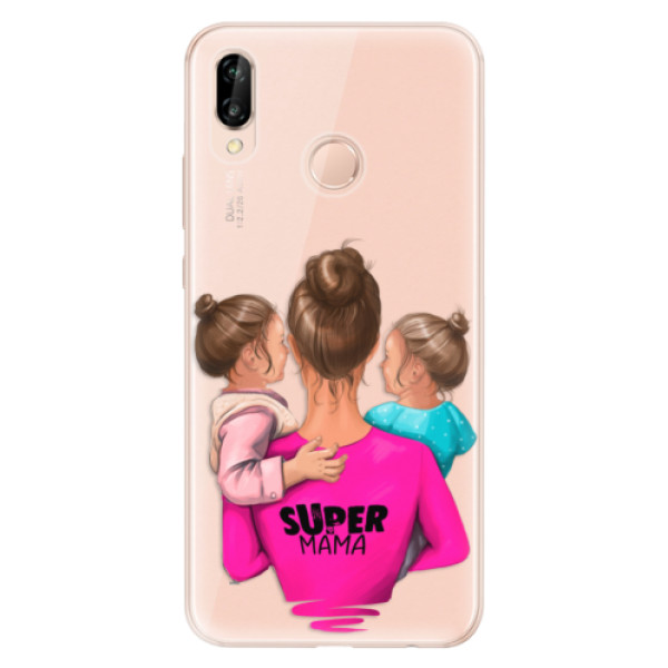 Silikonové odolné pouzdro iSaprio Super Mama & Two Girls na mobil Huawei P20 Lite (Silikonový odolný kryt, obal, pouzdro iSaprio Super Mama & Two Girls na mobil Huawei P20 Lite)