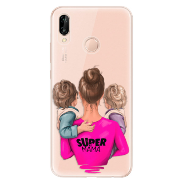 Odolné silikonové pouzdro iSaprio - Super Mama - Two Boys - Huawei P20 Lite
