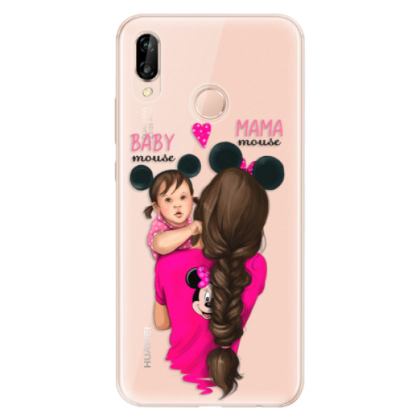 Silikonové odolné pouzdro iSaprio Mama Mouse Brunette and Girl na mobil Huawei P20 Lite (Silikonový odolný kryt, obal, pouzdro iSaprio Mama Mouse Brunette and Girl na mobil Huawei P20 Lite)