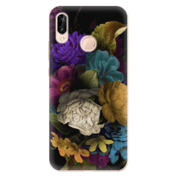 Silikonové odolné pouzdro iSaprio Dark Flowers na mobil Huawei P20 Lite (Silikonový odolný kryt, obal, pouzdro iSaprio Dark Flowers na mobil Huawei P20 Lite)