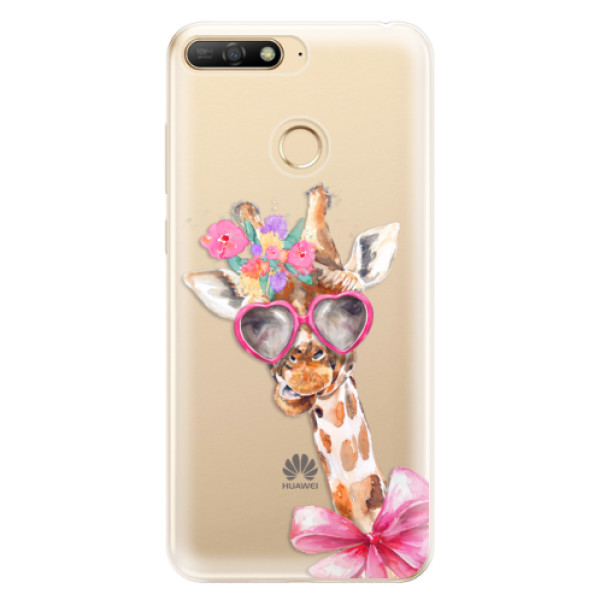 Silikonové odolné pouzdro iSaprio Lady Giraffe na mobil Huawei Y6 Prime 2018 (Silikonový odolný kryt, obal, pouzdro iSaprio Lady Giraffe na mobil Huawei Y6 Prime (2018))