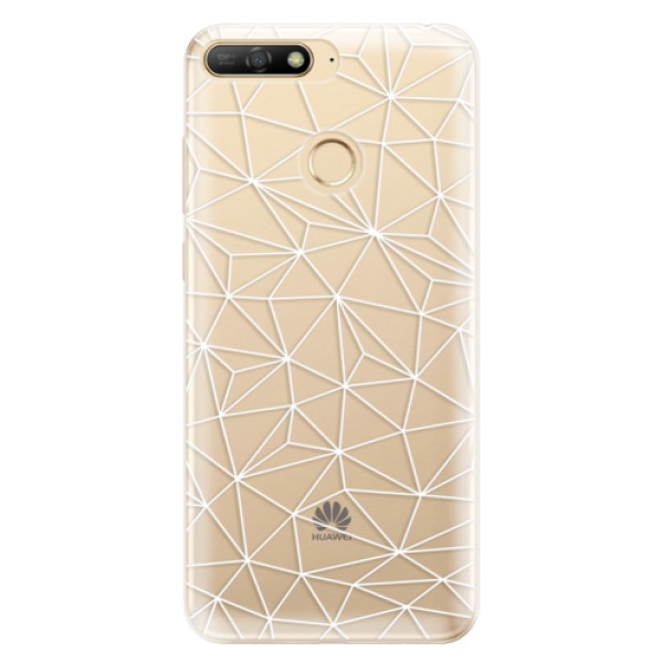 Odolné silikonové pouzdro iSaprio - Abstract Triangles 03 - white - Huawei Y6 Prime 2018