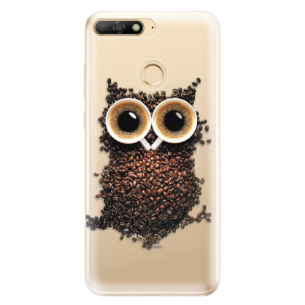 Silikonové odolné pouzdro iSaprio Owl And Coffee na mobil Huawei Y6 Prime 2018 (Silikonový odolný kryt, obal, pouzdro iSaprio Owl And Coffee na mobil Huawei Y6 Prime (2018))